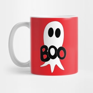 Cute Halloween ghost cartoon with BOO text Mug